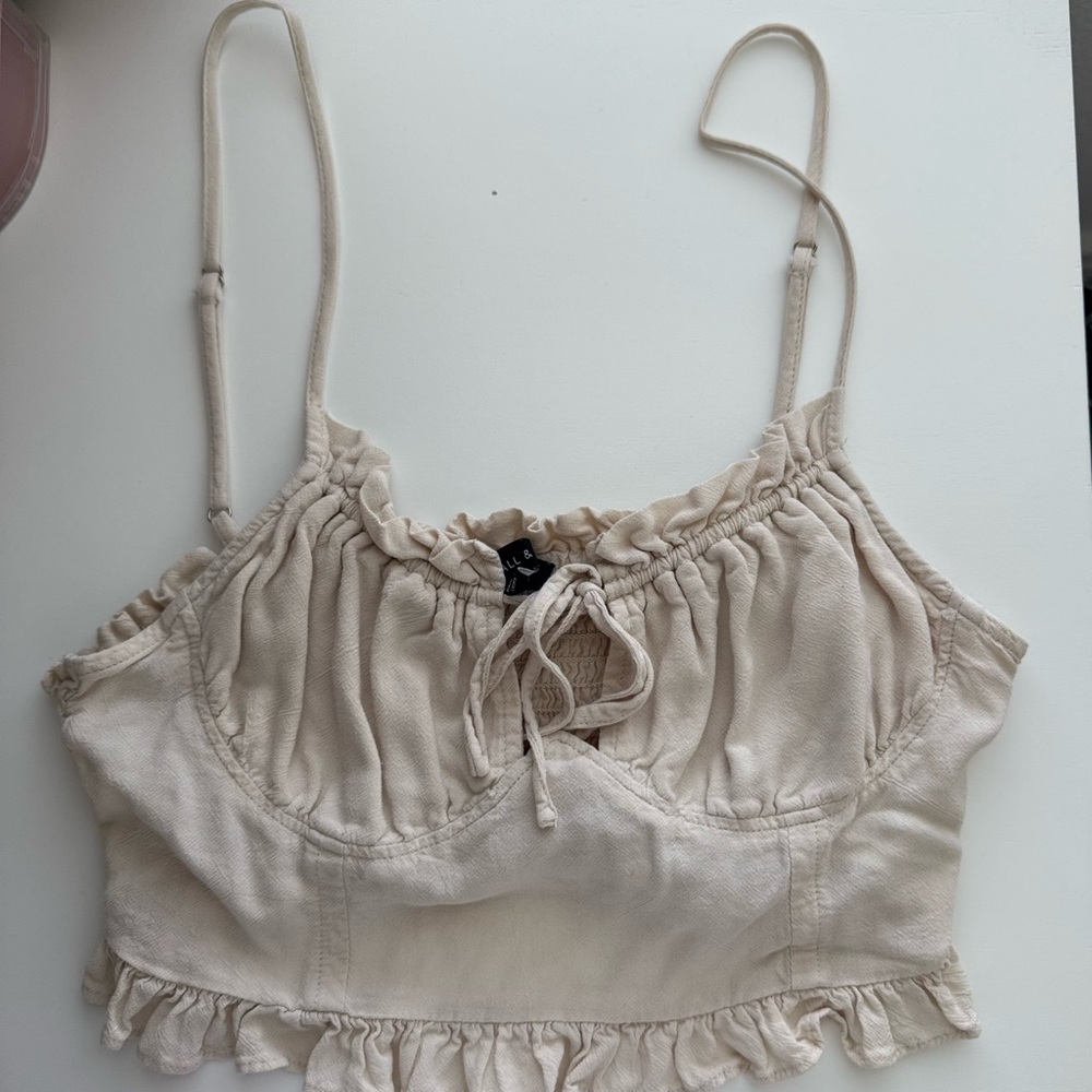 Kendall & Kylie Cream Crop Top